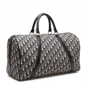 Dior Vintage Trotter Black and Gray Duffel Bag